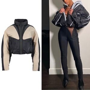 Mugler | NWT SOLD OUT Cropped Blouson Jacket in Beige and Black - US 4/FR 36